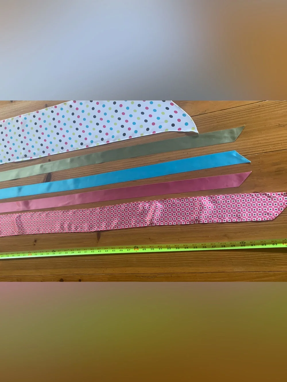 Vintage Colorful Polka Dot and Ribbon Sash Set (5) Pieces